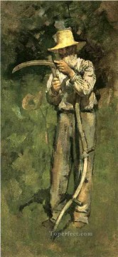 セオドア・ロビンソン Painting - 鎌を持つ男 セオドア・ロビンソン